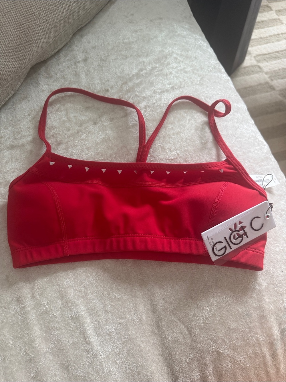 NWT $75 GIGI C XS Red Women's Sports Bralette